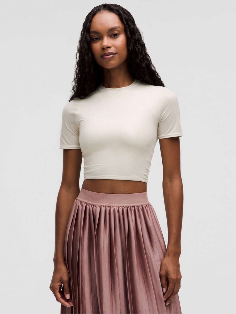 Lululemon Wundermost Cropped SS Bone M